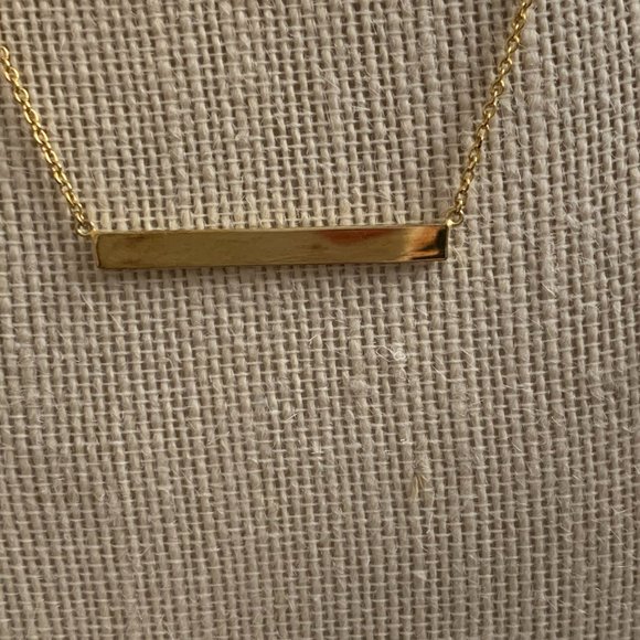 Bittersweet Gold Plated Silver Bar Necklace - Picture 3 of 5